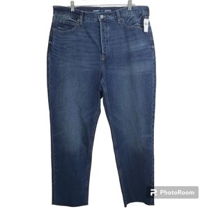 NWT Old Navy Jeans Extra High Rise Sky Hi Straight Button Fly Denim Size 16